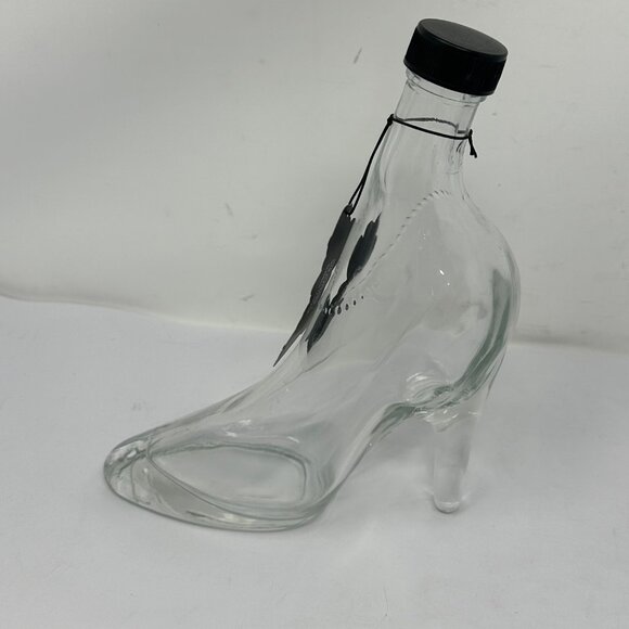 Glass High Heel Stiletto Shoe Decanter Bottle 8" Tall 11.8 Fl Oz With Cap - Picture 4 of 7